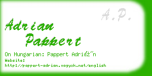 adrian pappert business card